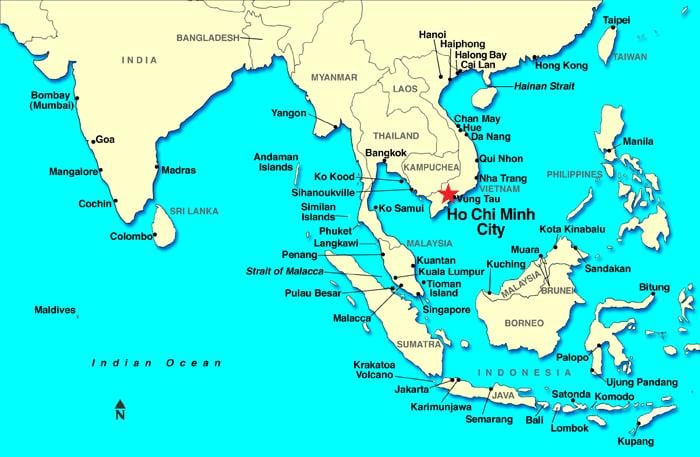 saigon ವಿಶ್ವ ಭೂಪಟದಲ್ಲಿ