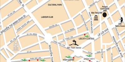 Saigon ಆಕರ್ಷಣೆಗಳು ನಕ್ಷೆ